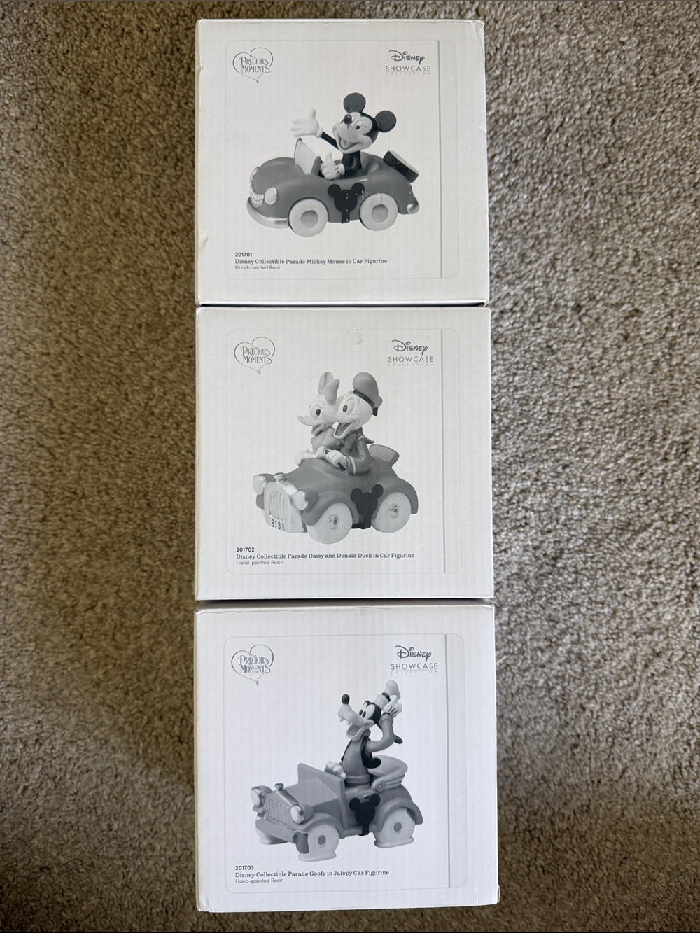 Disney Showcase Kids Toy Car - Red Mickey, Donald & Goofy Collectible Set
